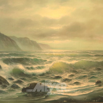 Gemälde, ''Küste mit stürmischer See''