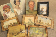 Konvolut von ca. 16 Bildern und Gemälde: