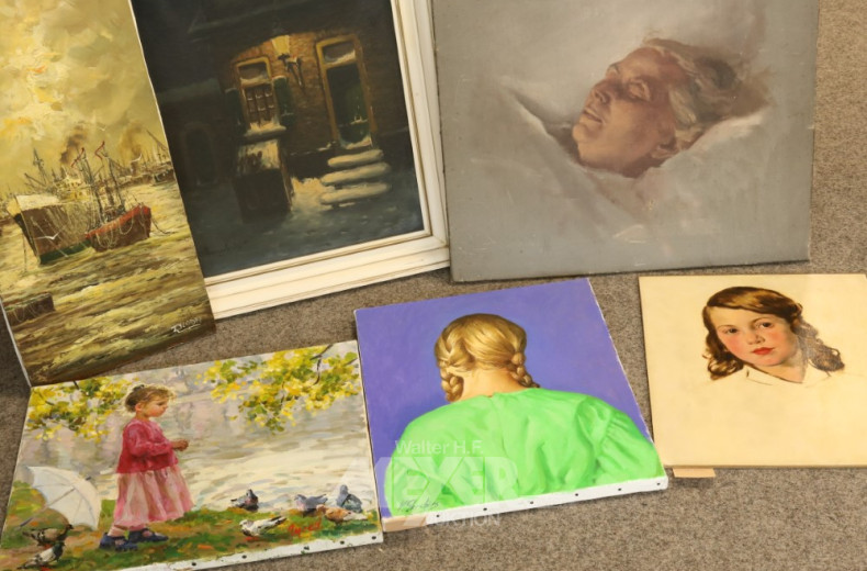 Konvolut von ca. 16 Bildern und Gemälde: