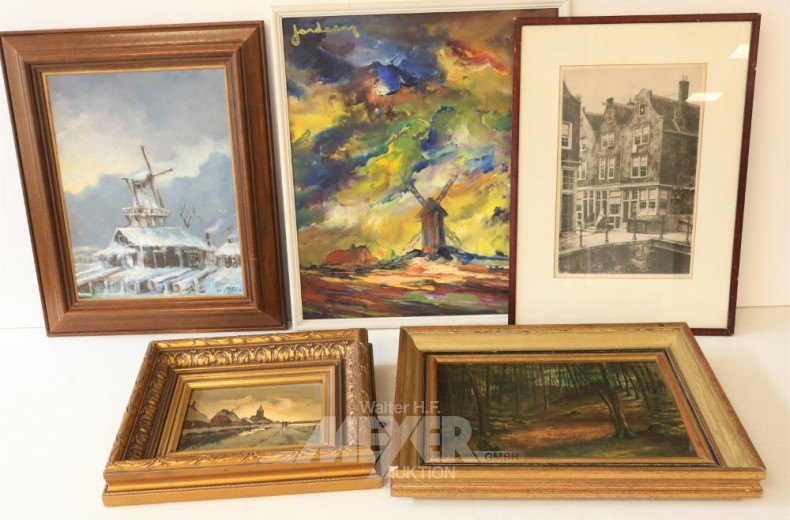 Konvolut von ca. 20 Bildern und Gemälde: