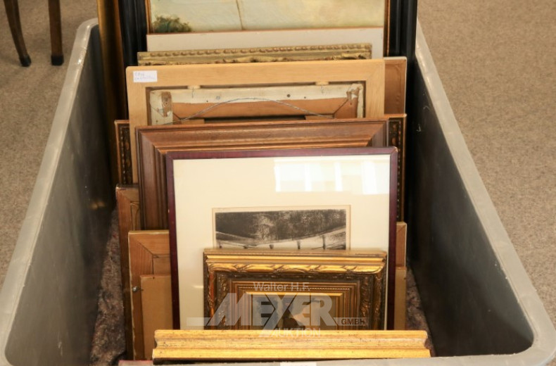 Konvolut von ca. 20 Bildern und Gemälde: