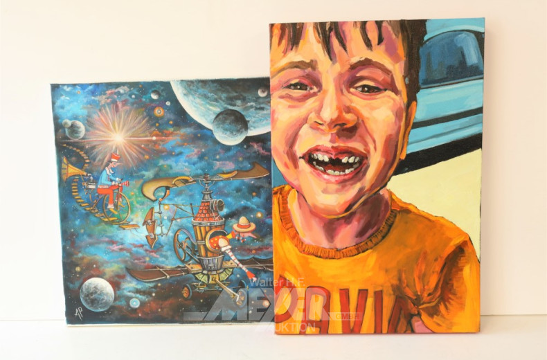 Konvolut von ca. 14 Bildern und Gemälde: