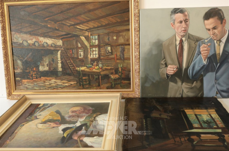 Konvolut von ca. 16 Bildern / Gemälden: