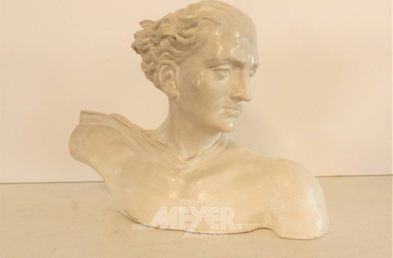 3 versch. Büsten, u.a. Bronze