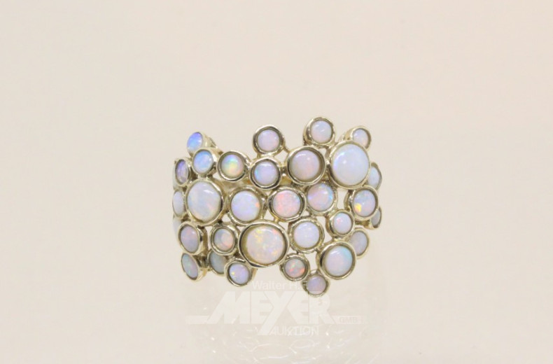 Damenring, 375er GG, besetzt mit,