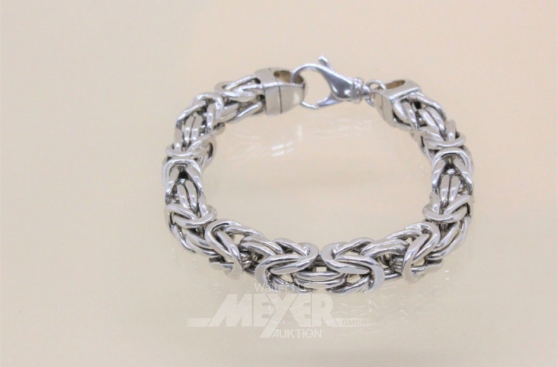 Königsarmband, 925er Silber, ca. 27 g