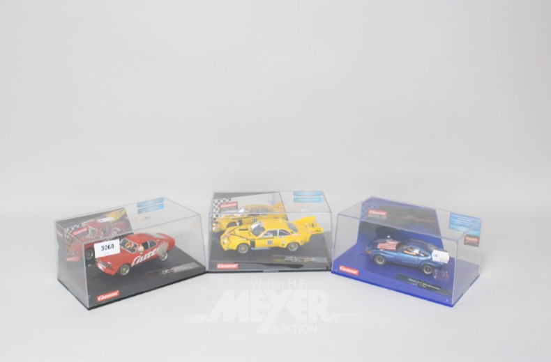 3 OPEL-Modellautos CARRERA: MANTA,