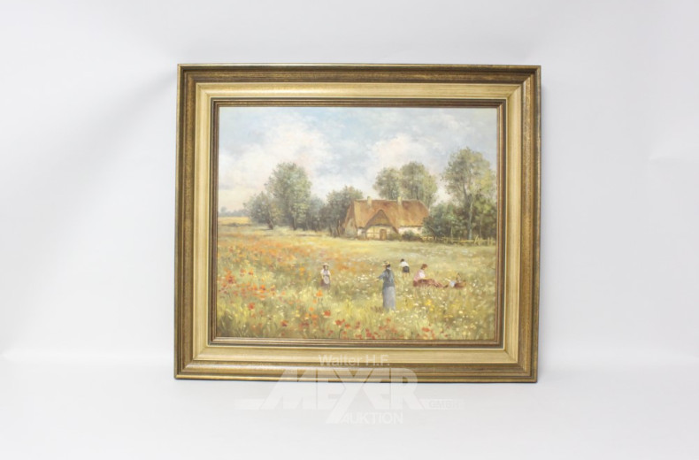 Gemälde ''Bauernhof mit Staffagen'',