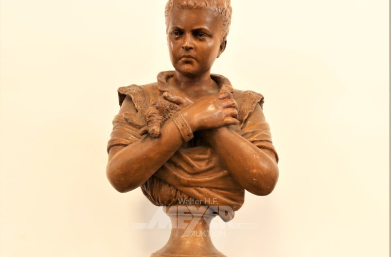 Tonbüste, ''Dame mit Vogel''