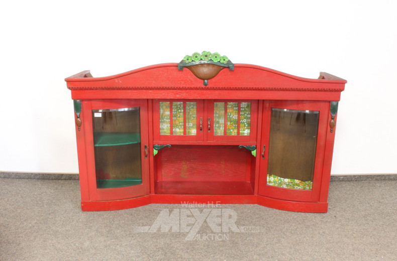 Hängevitrine, Eiche, 4-türig,