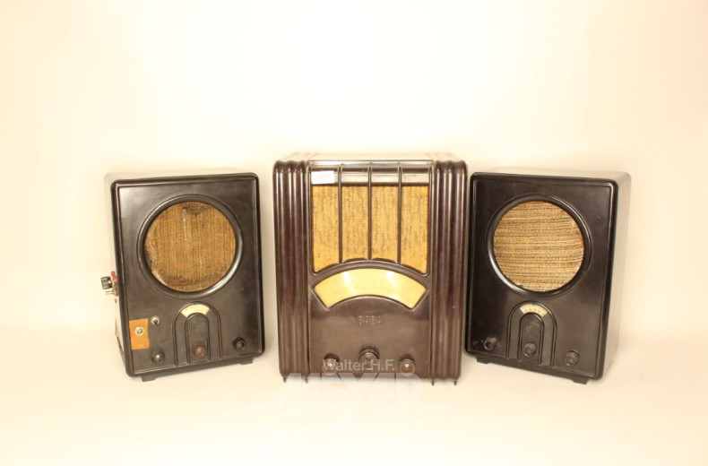 3 nostalgische Radios BAKELIT u.a. SABA