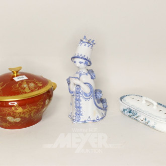3 Teile Keramik + Porzellan: