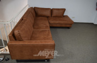 Ecksofa, rostbraun, ca. 290 x 215 cm