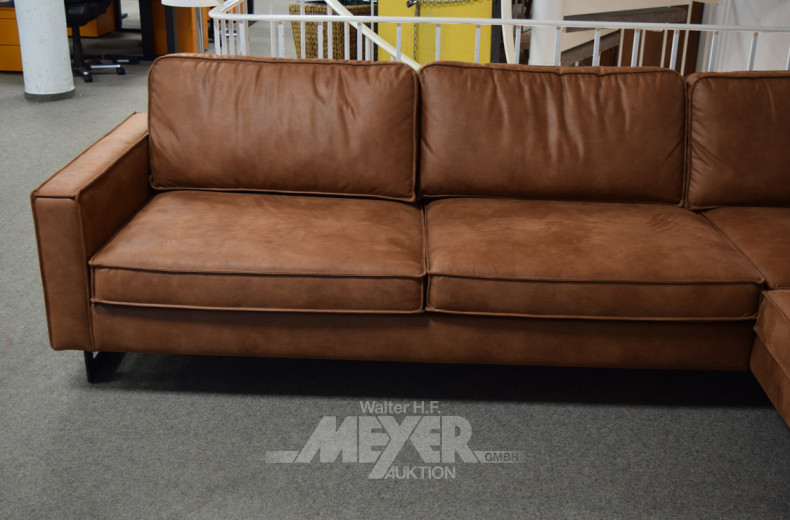 Ecksofa, rostbraun, ca. 290 x 215 cm