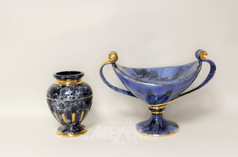 Porz. Obstschale und 1 x Vase,