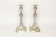 Paar gr. Kerzenleuchter, Plated,
