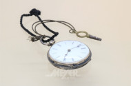 Taschenuhr, Silber, Schlüsselaufzug