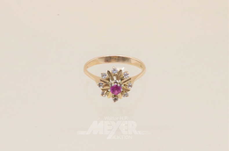 Damenring, 750er GG, besetzt mit