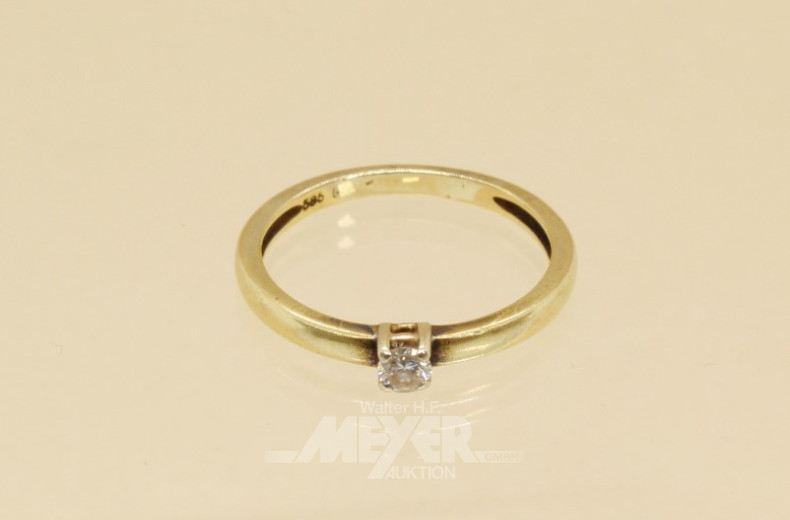 Damenring, 585er GG, besetzt mit