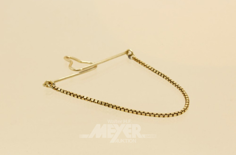 Krawattenhalter, 333er GG, ca. 3 g