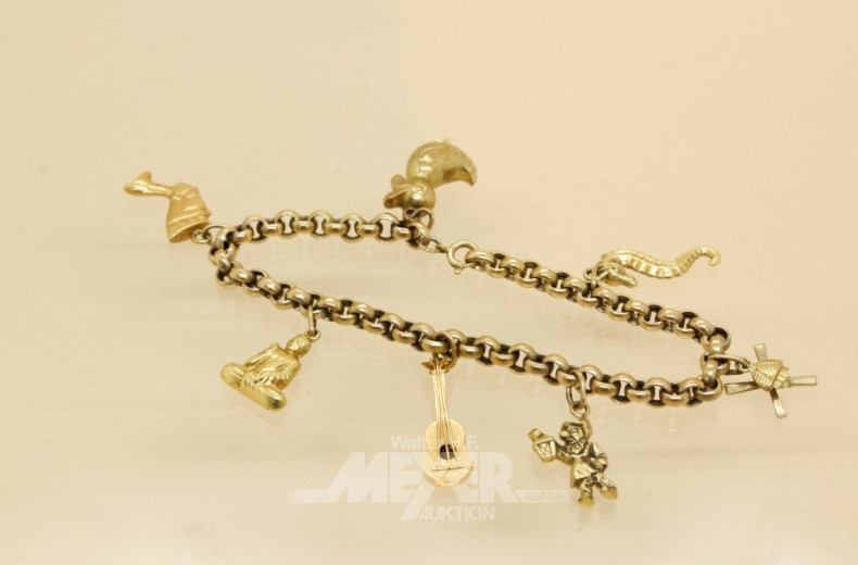 Bettelarmband, 333er GG, mit