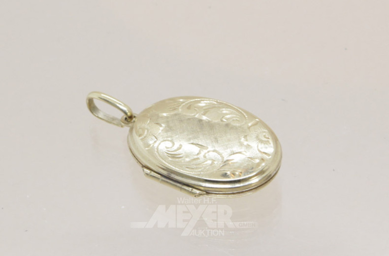 Medaillon, 585er GG, ca. 4 g