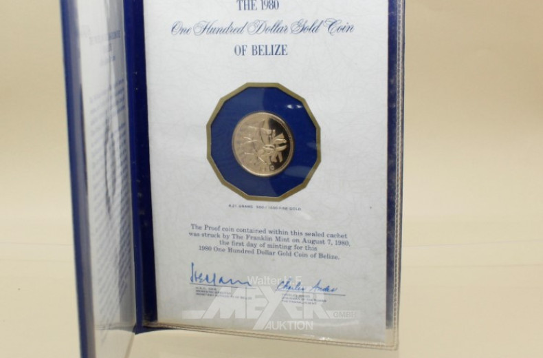 4 kl.Münzmappen mit je 1 Goldmünze