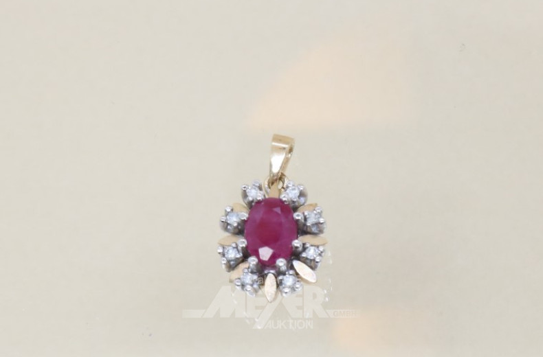 Kettenanhänger, 585er GG, besetzt mit