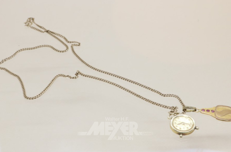 Kette, 333er GG, mit 2 Anhängern,