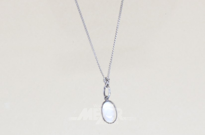 Kette, 585er WG, mit Mondsteinanhänger,