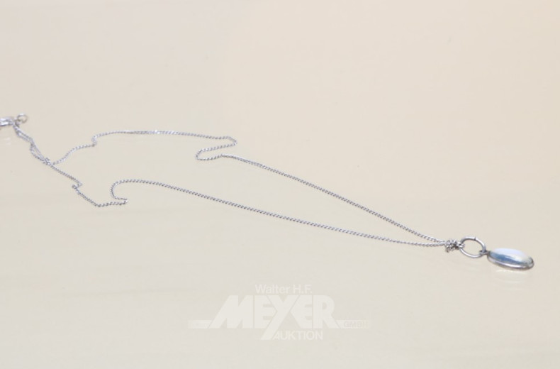 Kette, 585er WG, mit Mondsteinanhänger,