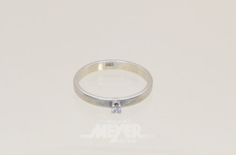 Damenring, 585er WG, mit 1 kl. Brillant