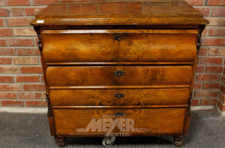 Kommode, Mahagoni, 4-zügig,
