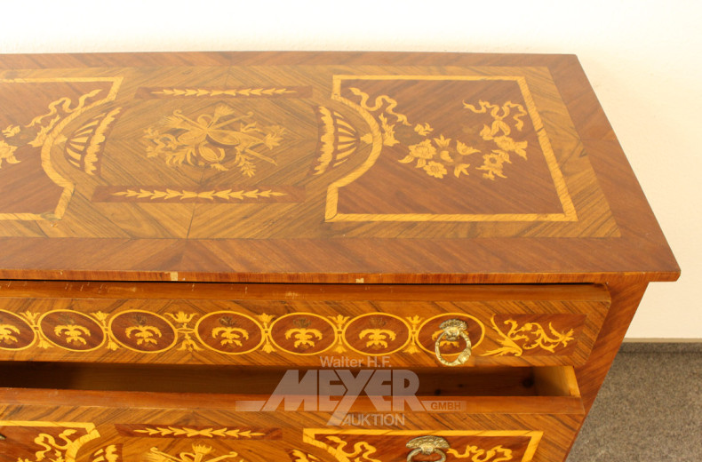 gr. Beinkommode, Mahagoni furniert mit