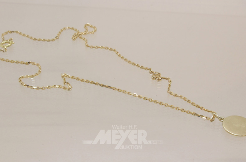 Kette, 585er GG, mit Anhänger, ca. 10 g