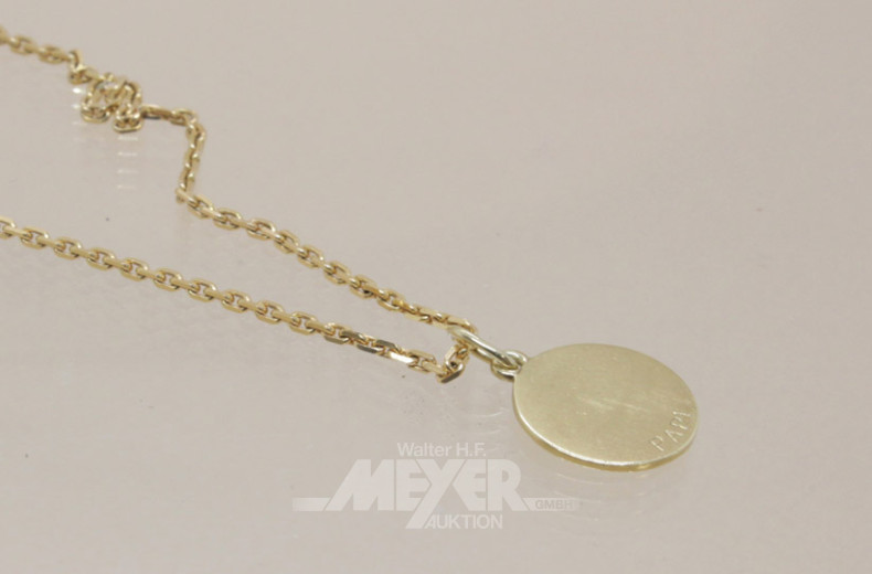 Kette, 585er GG, mit Anhänger, ca. 10 g