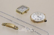 2 Uhren, 585er GG, 1 Schließe, 585er GG,