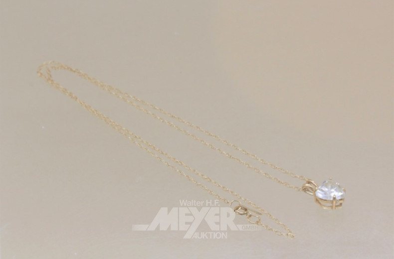 Kette, 585er GG, mit Anhänger, ca. 2 g