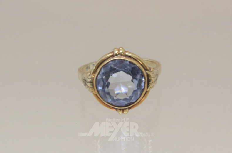 Damenring, 585er GG, mit Farbstein