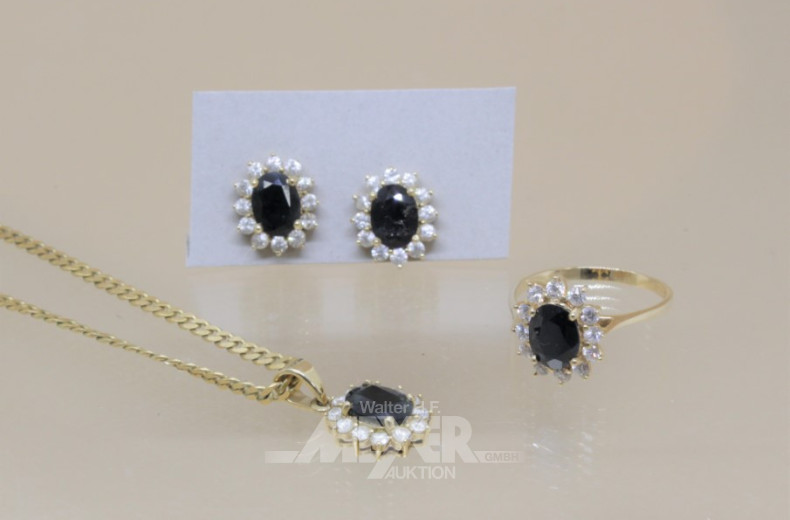 Schmuck-Set, 3 tlg.: Kette, 333er GG,