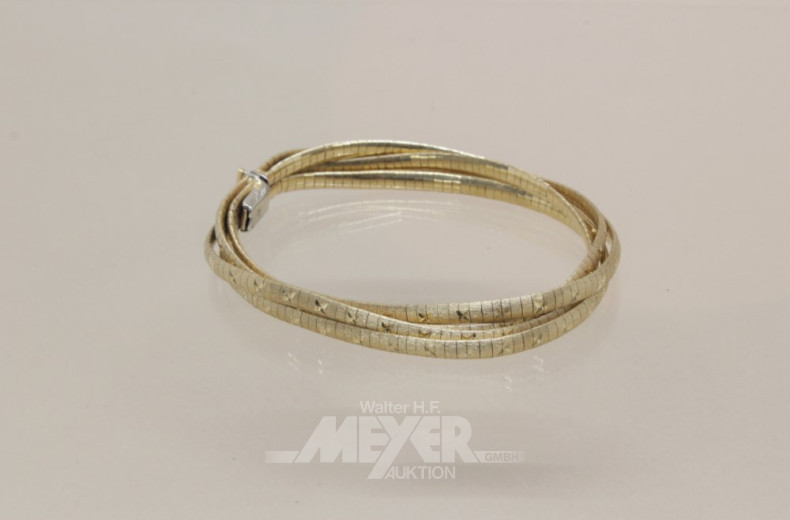 Armband, 585er GG, dreisträngig,
