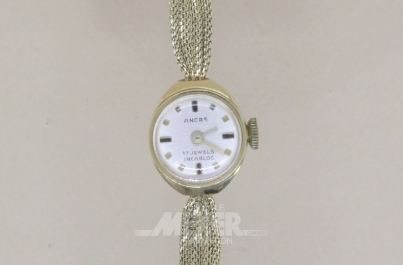 Damenarmbanduhr ANCRE, 585er GG,