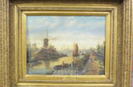 Bild ''Holländische Uferszene'',