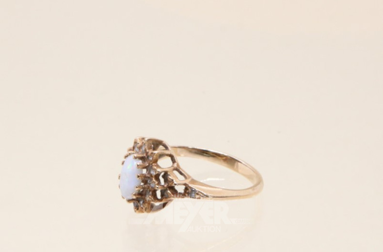 Damenring, 585er GG, mit 1 Opal,
