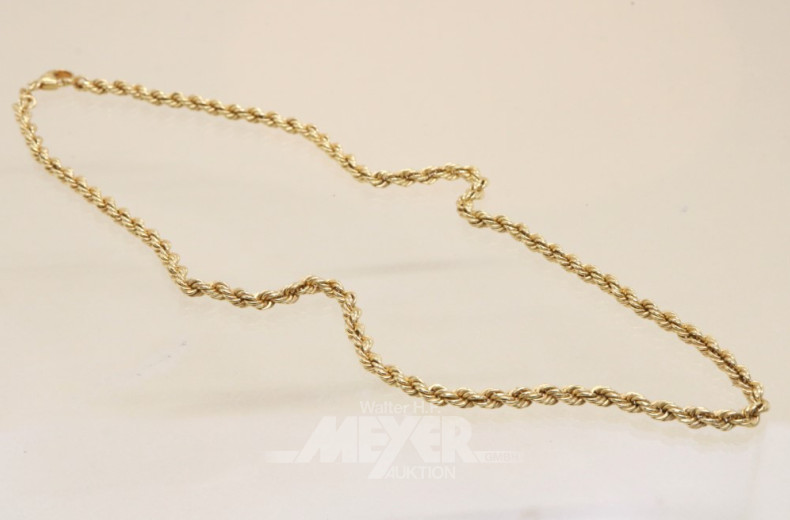 Kordelhalskette, 585er GG,