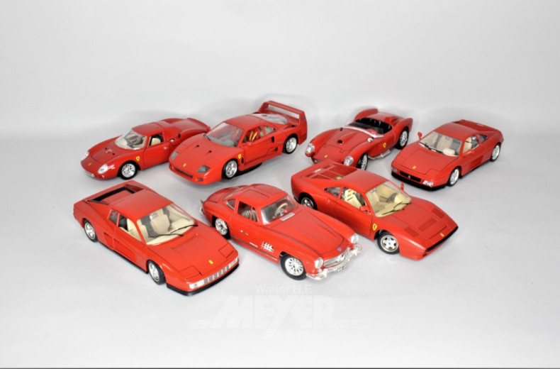 7 versch. Modellautos BURAGO, 1:18