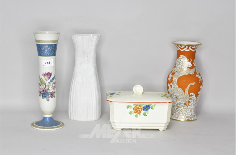 3 Porz.-Vasen ROSENTHAL,