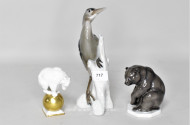 3 Porz.-Figuren ''Bären / Fischreiher''