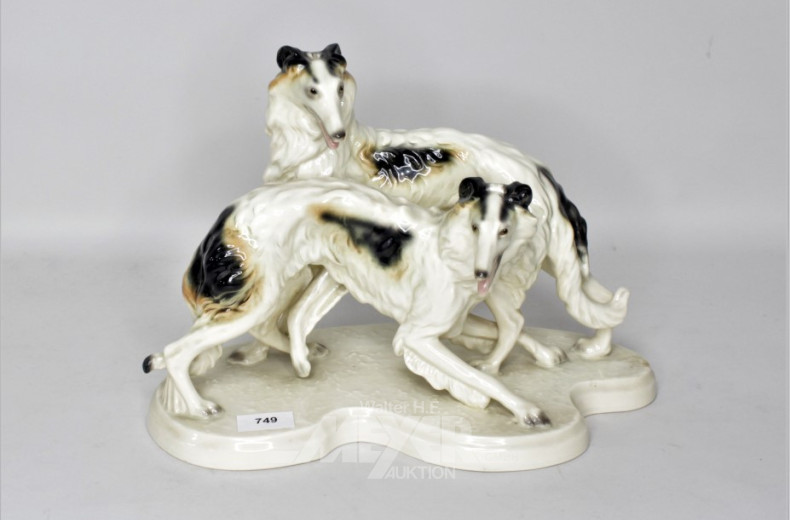 Porzellanfigur ''Winhunde'',