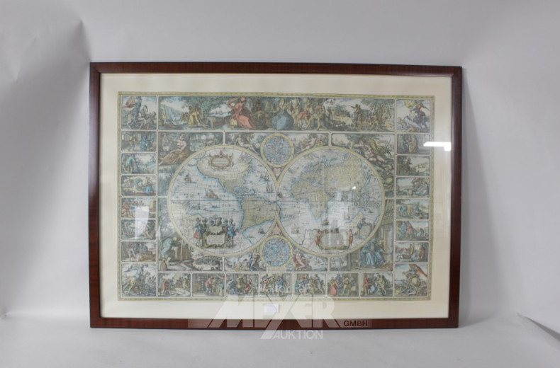 2 Bilder ''Weltkarte / Hamburg''